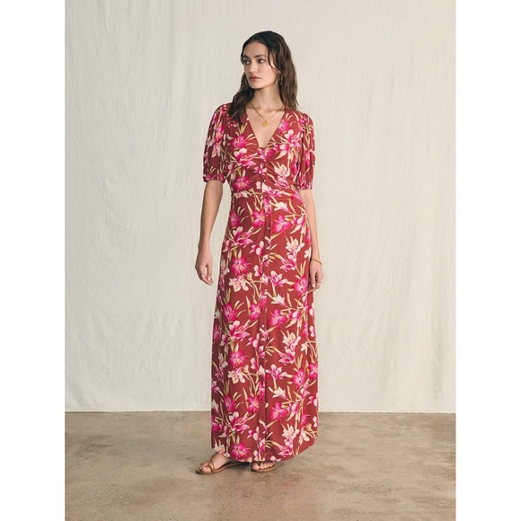knee length dresses for ladies Faherty Orinda Maxi Dress